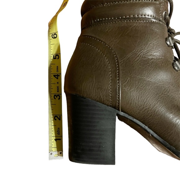 Lilly brown heeled combat boots - Picture 2 of 7